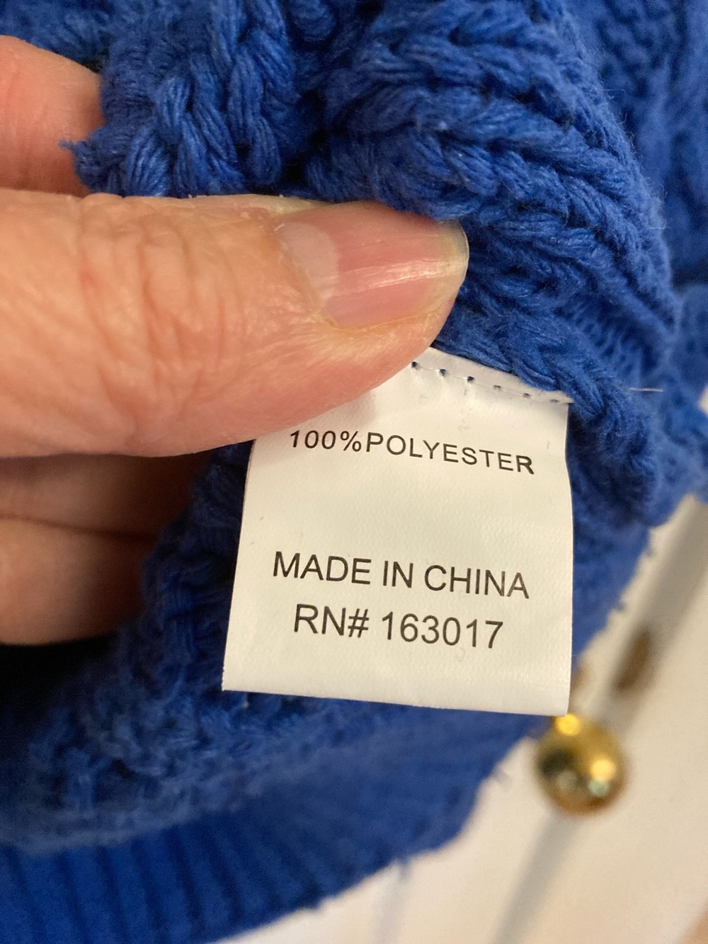 Princess Polly Cable Knit Crewneck Oversized Sweater - Royal Blue - Picture 4 of 6